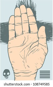 vector art hand stop