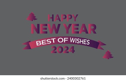 VECTOR ART HAPPY NEW YEAR 2024 