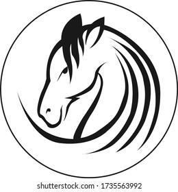 vector art of a head of a horse 