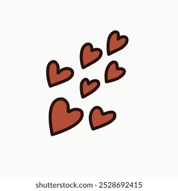 Vektorkunst Herzwolken bedeuten etwas Romantisches und Zuneigung mit einem Doodle-Thema und Liebe Farben