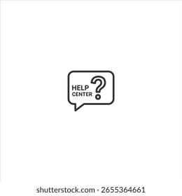 Vector art of help center speech bubble with question mark
