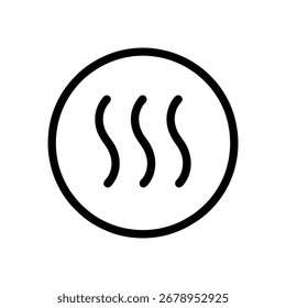 Arte vectorial del icono del vapor caliente, un símbolo del calor o de la Ilustración vectorial del icono de la línea de cocción