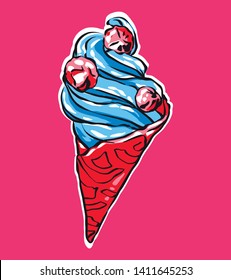 vector art, ice cream pop art 
