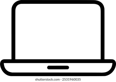 Vector art icon of laptop with big screen