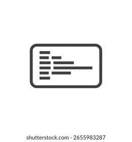 Vector art of icon representing code or programming script with lines of text