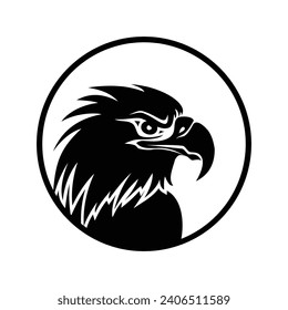 vector art icon silhouette of eagle and modern Logo of eagle on white background vector illustration.