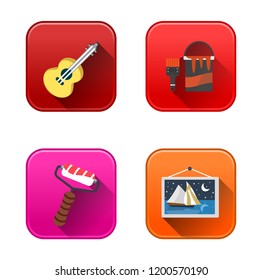 vector art icons set, education and school symbols - graphic illustrations