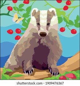 Vector art illustration of an animal in its habitat