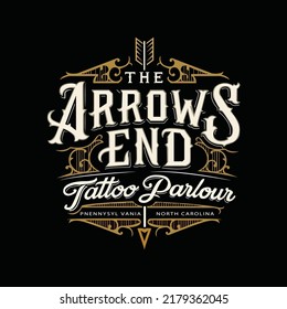 Vector Art Illustration The Arrows End Tattoo Parlour