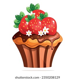 Ilustración vectorial del helado de berry. Suave dulce, cremoso.