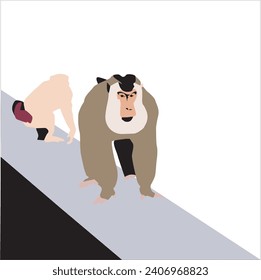 vector art illustration of a beruk