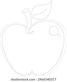 vector art illustration black and white sketch of apple
