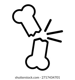 Vector art illustration of broken bone on white background.