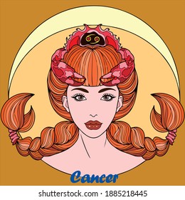 Vector art illustration of Cancer zodiac symbol