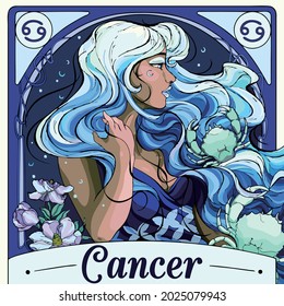 Vector art illustration of Cancer zodiac symbol