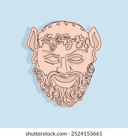 Vector art  Illustration Cartoon Ancient Greek mask. Great for art poster. For a theatrical or ancient Greek event. 