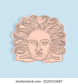 Vector art  Illustration Cartoon Ancient Greek mask. Great for art poster. For a theatrical or ancient Greek event. 