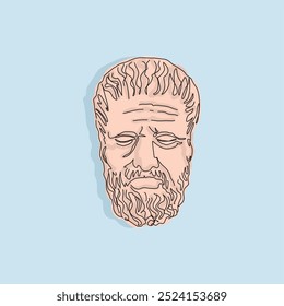 Vector art  Illustration Cartoon Ancient Greek mask. Great for art poster. For a theatrical or ancient Greek event. 