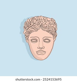 Vector art  Illustration Cartoon Ancient Greek mask. Great for art poster. For a theatrical or ancient Greek event. 