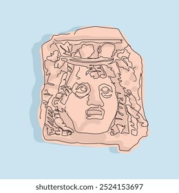 Vector art  Illustration Cartoon Ancient Greek mask. Great for art poster. For a theatrical or ancient Greek event. 