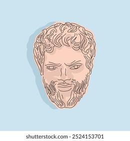 Vector art  Illustration Cartoon Ancient Greek mask. Great for art poster. For a theatrical or ancient Greek event. 