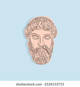 Vector art  Illustration Cartoon Ancient Greek mask. Great for art poster. For a theatrical or ancient Greek event. 