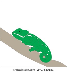 Ilustración de arte vectorial de un camaleón