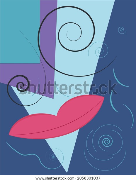 Vector Art Illustration Colorful Woman Face Stock Vector Royalty Free