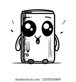 Vector Art Illustration, Cute Doodle Cartoon, Can bottle