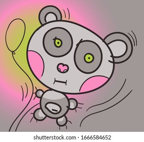 Vector art illustration cute panda