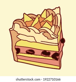 Vector art illustration of a delicious cake