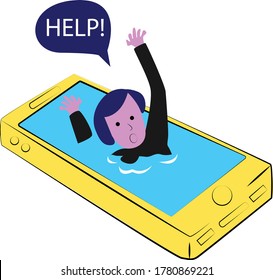 Ilustración vectorial de la desintoxicación digital.