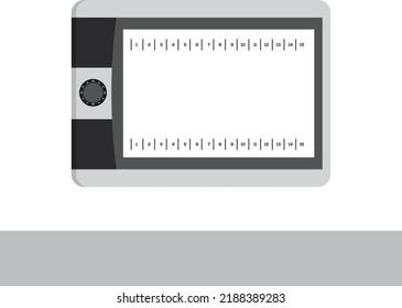 Vector art Illustration Of Digitizing Graphics Tablet and ,Computer Icons ,Electronics Display Device, Vector input device, pad icon Black on a white background.