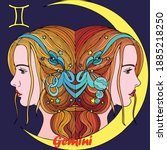 Vector art illustration of Gemini zodiac symbol