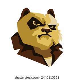arte vectorial o ilustración de cabeza de panda enojado geométrico
