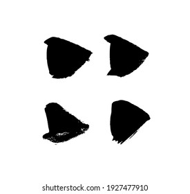 Vector art illustration grunge arrows. Set of hand drawn paint object for design. Abstract brush drawing