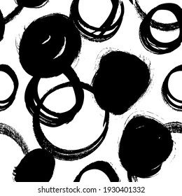 Vektorgrafik-Grunge-Kreis. Set von handgezeichneten Lackobjekten für das Design. Abstrakte Pinselzeichnung