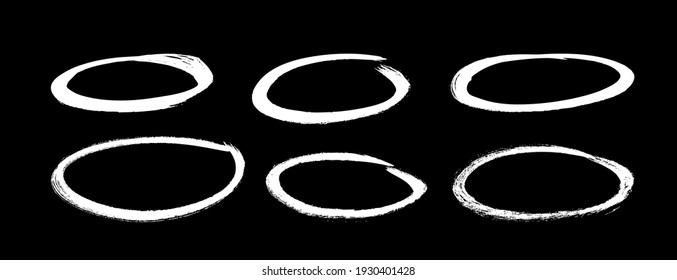 Vector art illustration grunge circle. Set of hand drawn paint object for design. Abstract brush drawing
