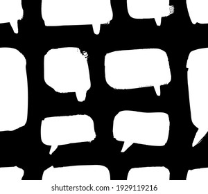 Burbujas de voz gruesas de ilustraciones de arte vectorial. Conjunto de objetos de pintura dibujados a mano para el diseño. Dibujo abstracto de pincel. 