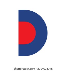 Vector art illustration half of circle make a simple letter d