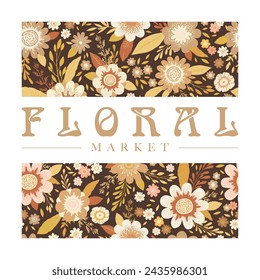 Vector art illustration with hand drawn abstract flowers pattern and lettering isolated on white background. Modern floral design for t-shirt printing, card or poster prints