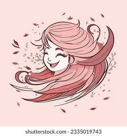 Vector art illustration happy child eps 10