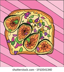 Vector art illustration of healthy food with bread as its carbohirat