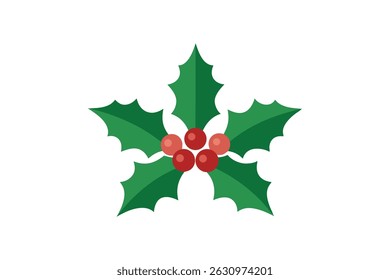 Vector art illustration of a holly leaf