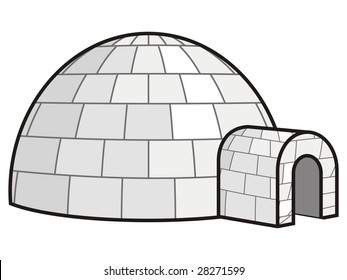 vector art illustration of an igloo