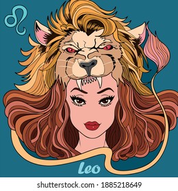 Vector art illustration of Leo zodiac symbol