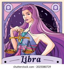 Vector art illustration of Libra zodiac symbol