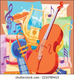 vector art of illustration of musical instruments that will sound beautifully