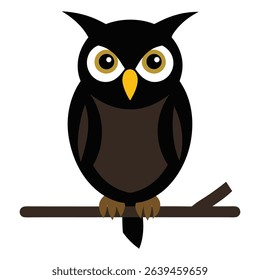 Vector art illustration of an owl bird