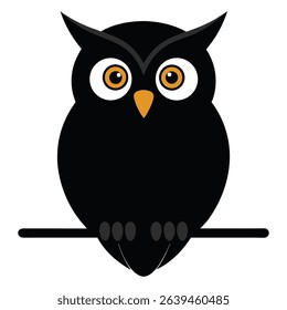 Vector art illustration of an owl bird
